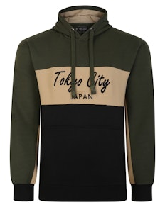 KAM Tokyo City Cut & Sew Hoody Khaki